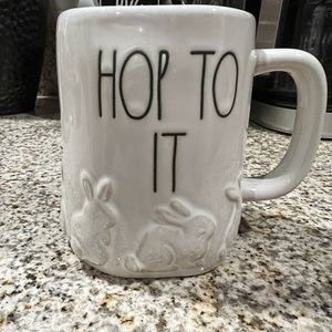 Rae Dunn White 'Hop To It' Easter Mug